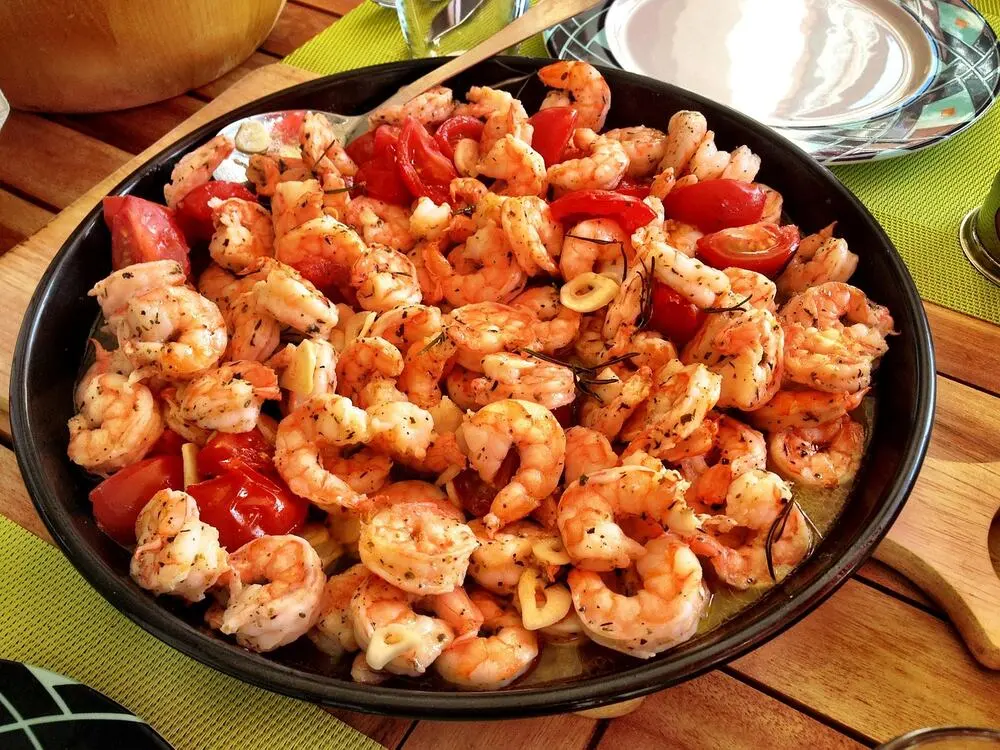 Fresh prawns and shellfish, the foundation of the restaurant's seafood menu
